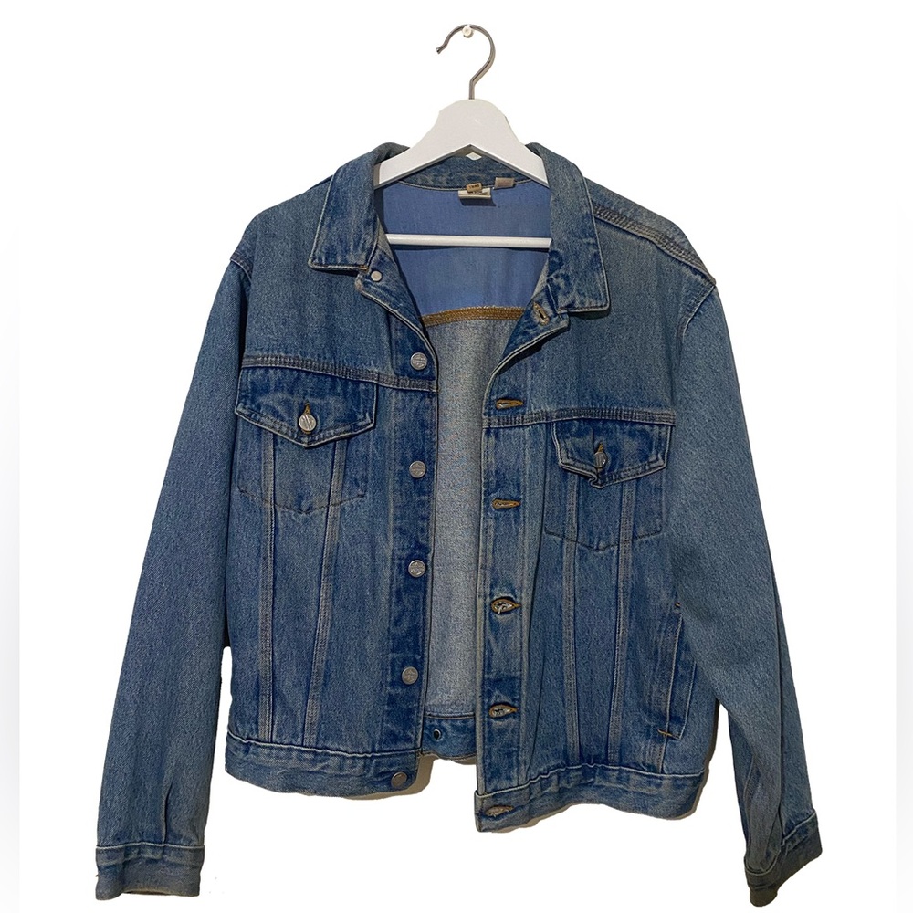 Vintage Harley Davidson embossed denim jacket